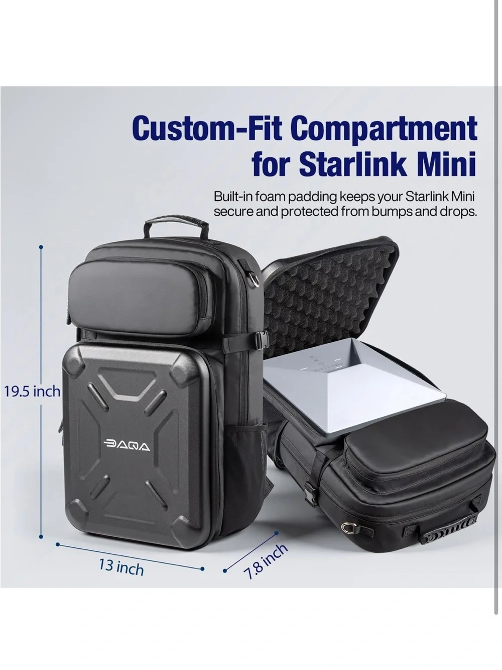 NWOT For Starlink Mini Backpack w Padded Storage, Large Capacity Star link Case